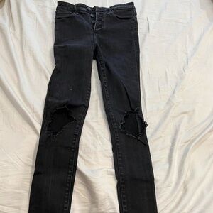 Abercrombie black jeans with holes